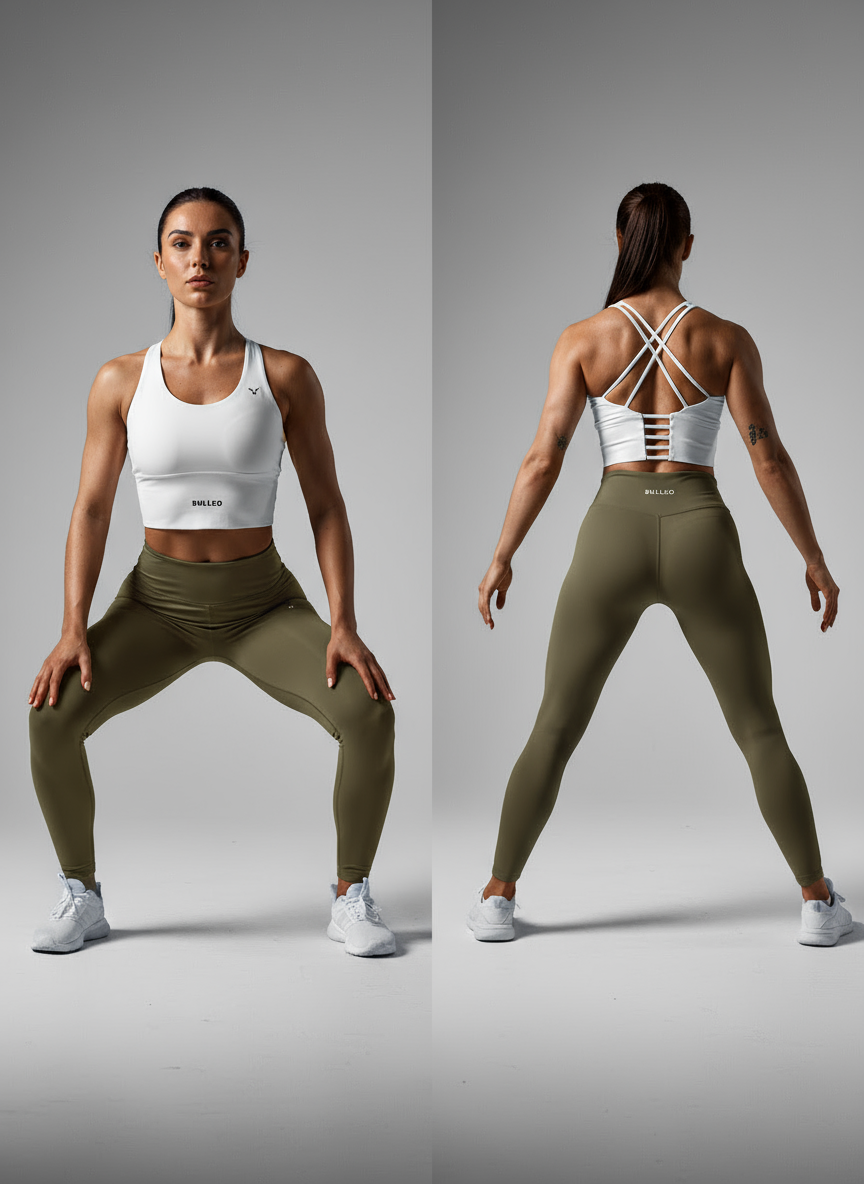 Women’s Strappy Back Sports Bra & High-Waist Leggings Set – Performance Activewear