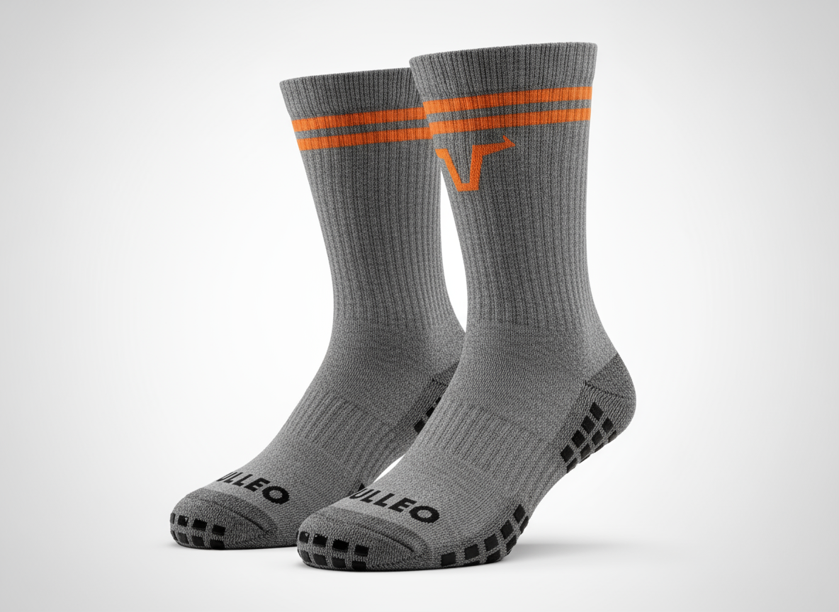 Performance Grip Socks – Grey/Orange