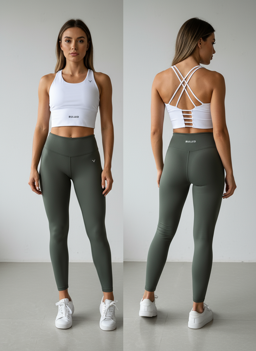 Women’s Strappy Back Sports Bra & High-Waist Leggings Set – Performance Activewear