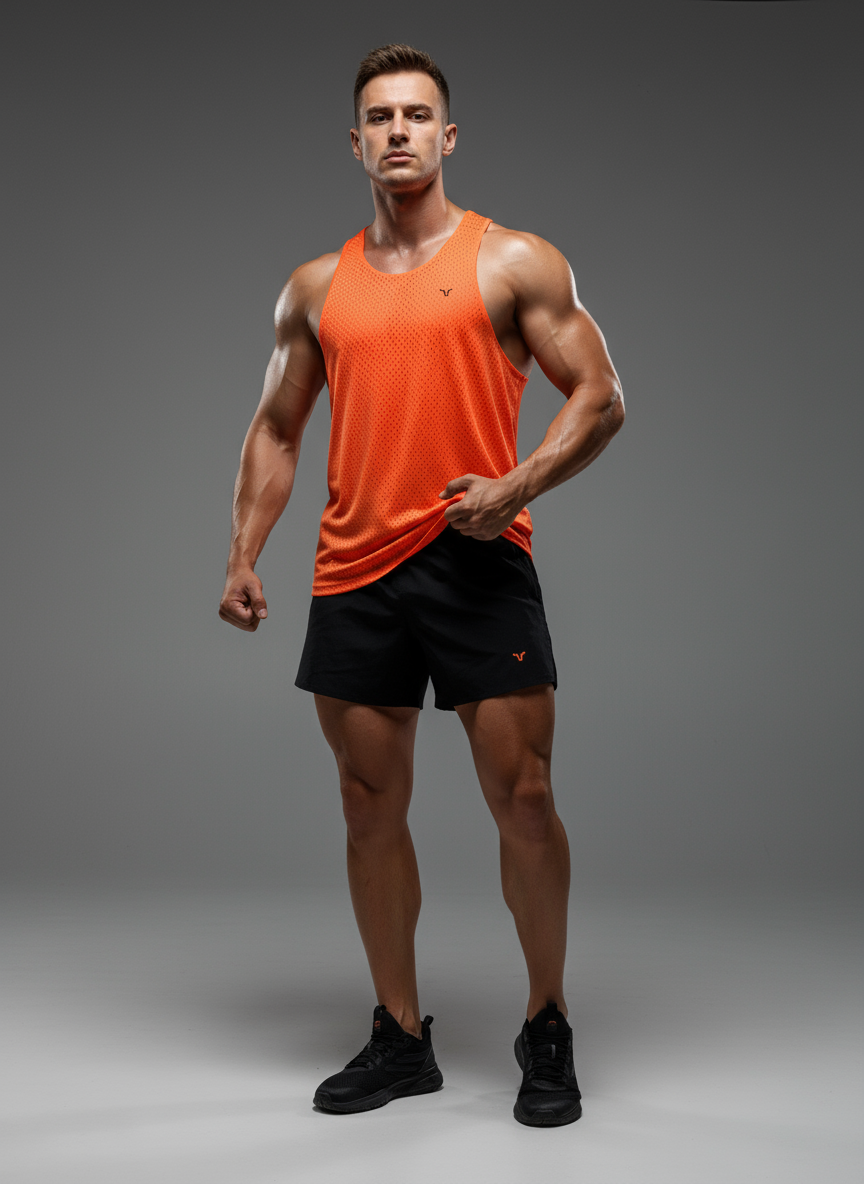 Men’s Mesh Training Tank Top & Performance Shorts – Lightweight Activewear Set
